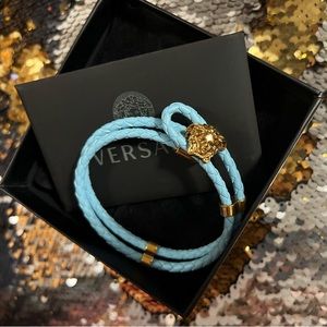 *NWT* VERSACE braided blue Bracelet.
